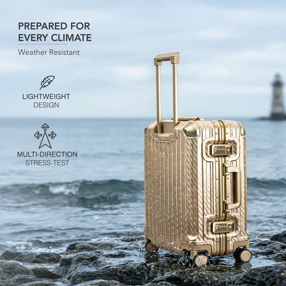 LUGG Solo 20" Hard Shell Suitcase 55x38x22  5yr Warranty Gold