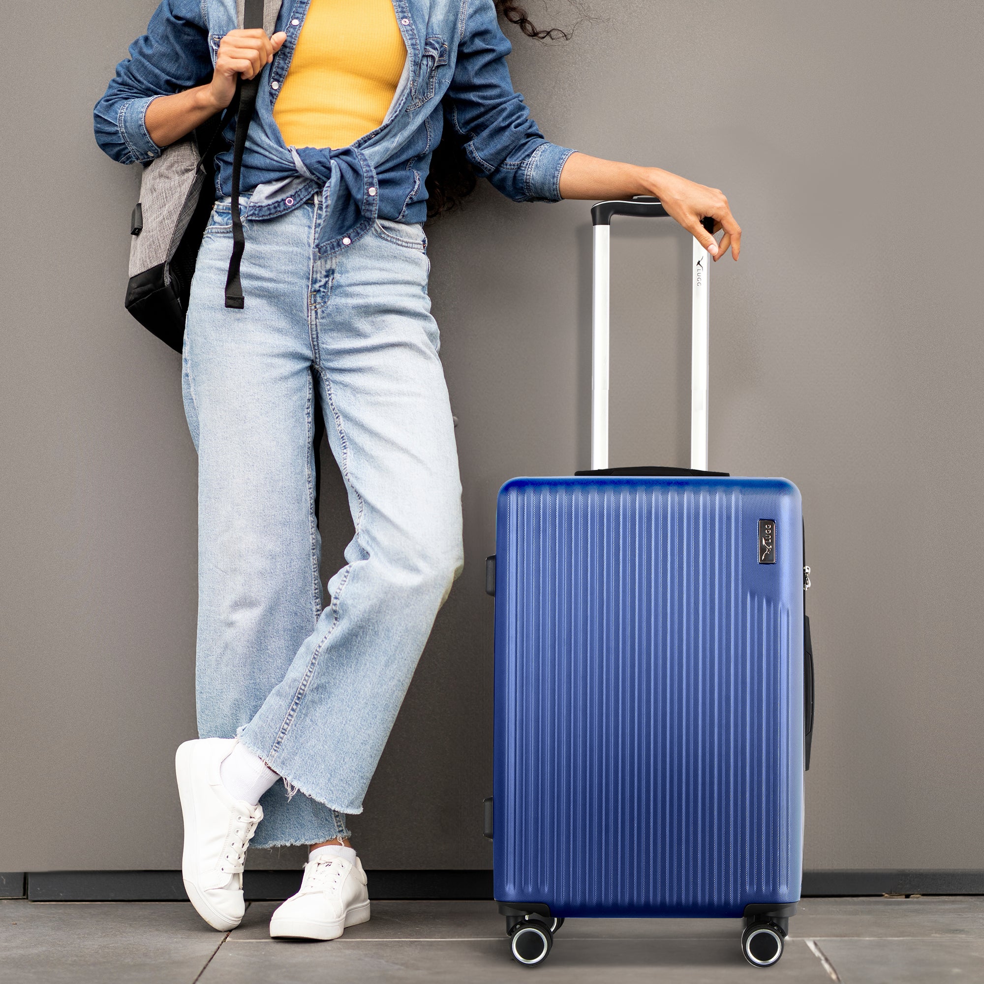 Vacay 20” Suitcase ABS Luggage with TSA Indent Lock, Aluminium Trolley Handle, 360° Spinner Wheels - Airline Compatible (55 x 35 x 23cm) - Dusk