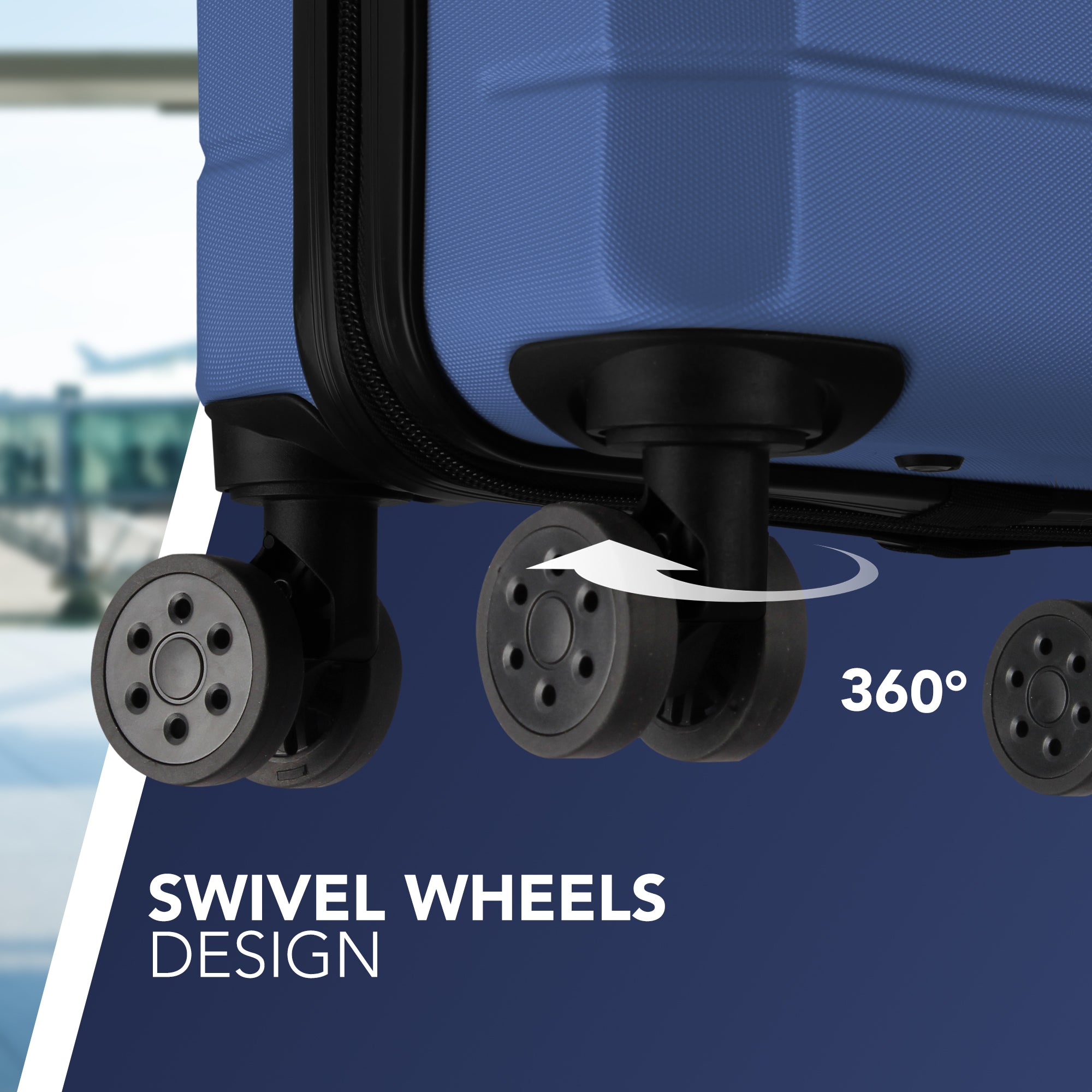 LUGG Jetset 15 Inch ABS Shell Protection Water Resistant & Safe Locking System Easyjet Free Under Seat Luggage (45x33x20cm) - Blue