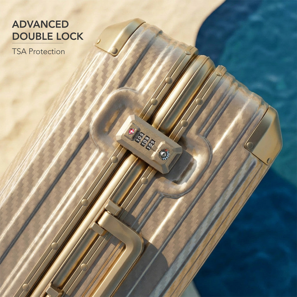 LUGG Solo Explorer 28" Hard Shell Suitcase 75x52x31cm 5yr Warranty Gold