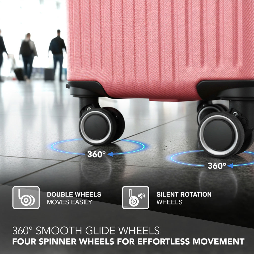 LUGG 32inch Vacay Suitcase ABS Luggage with TSA Indent Lock, Aluminium Trolley Handle, 360° Spinner Wheels, Water-Resistant & Durable Material - Airline Compatible (86 x 31 x 58cm) - Clay