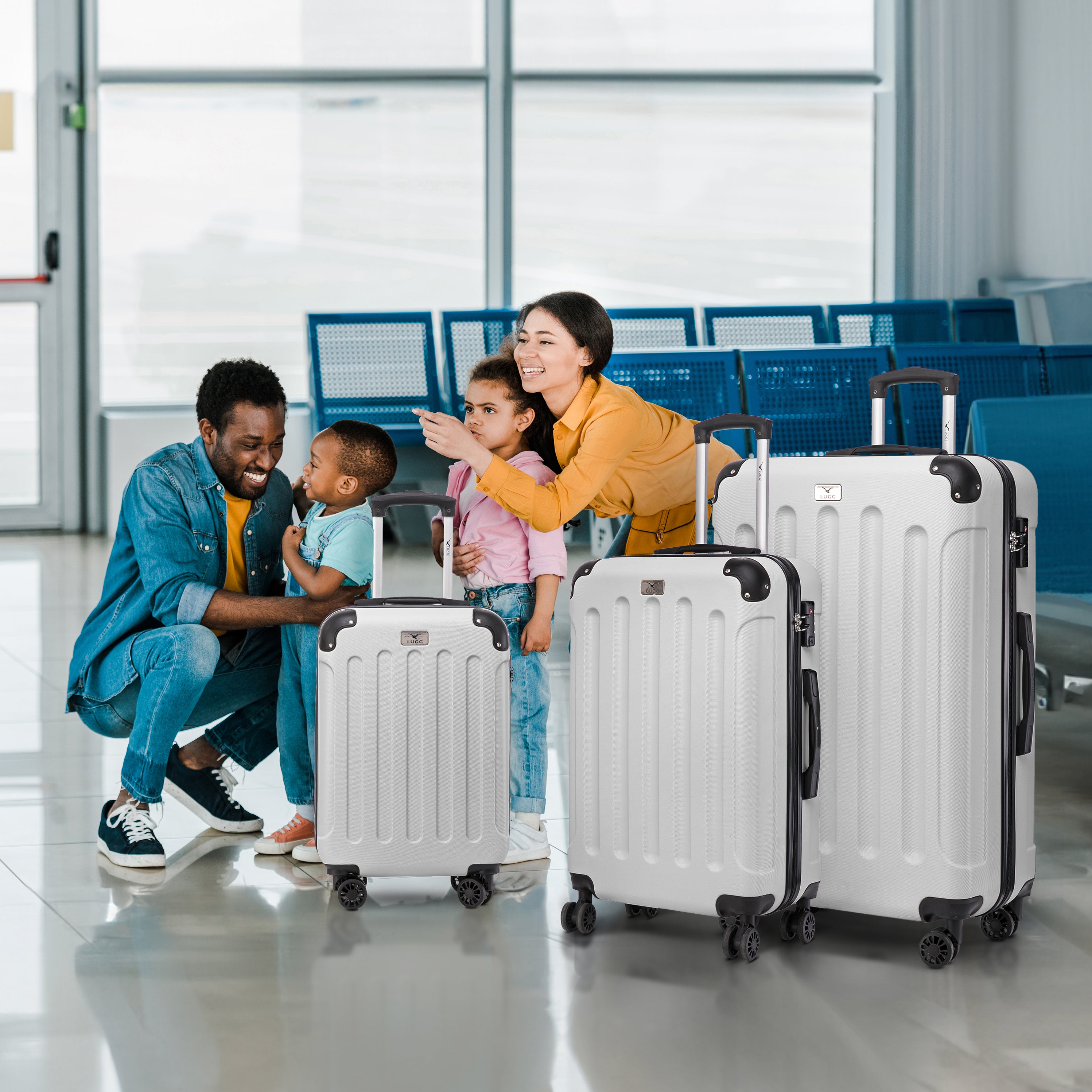 Skywander 3pc Suitcase Set in White