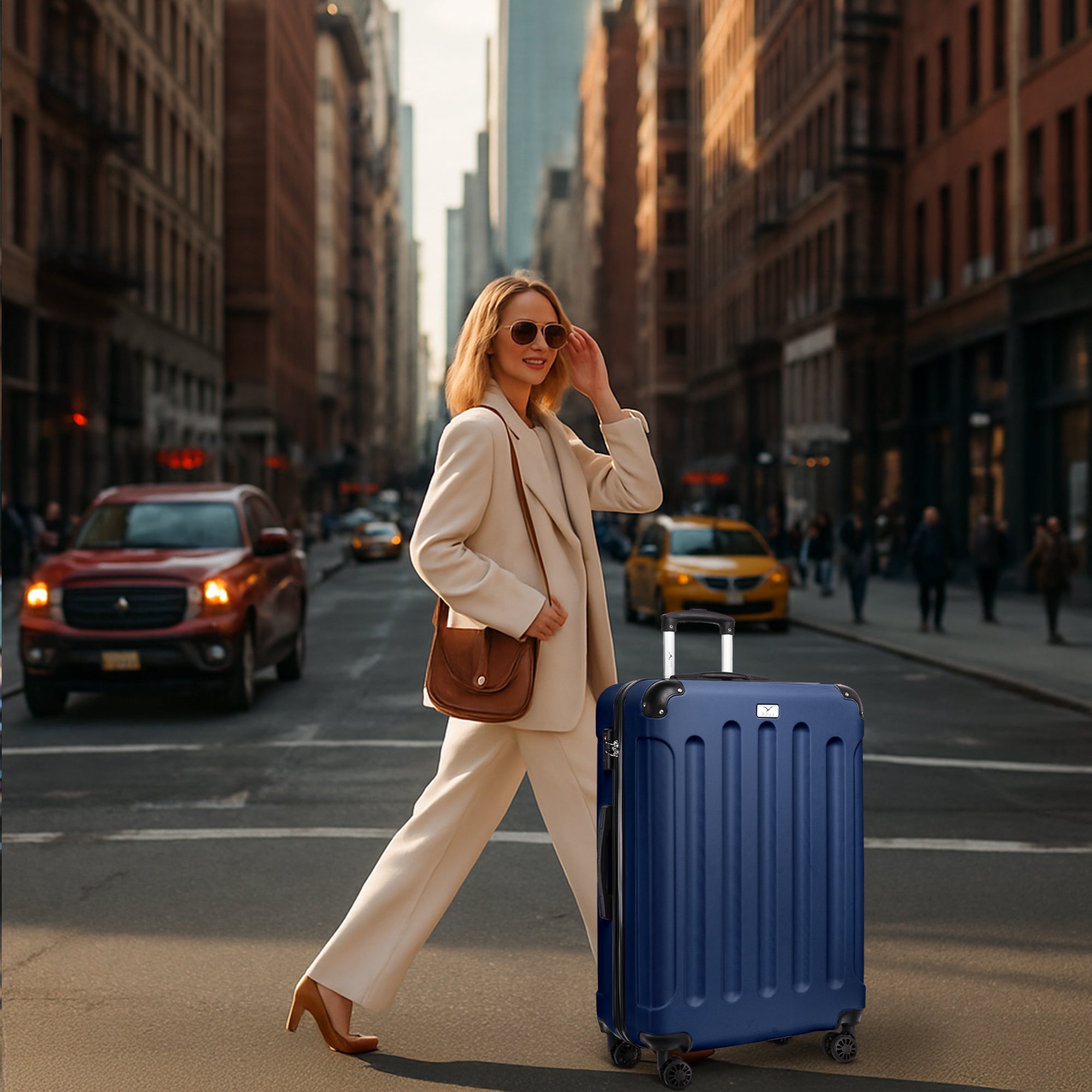 LUGG Skywander 28” Lightweight Luggage - 75cm x 49cm x 29cm - Strong & Lightweight with Secure TSA Lock, Smooth 360° Wheels & Resilient Handle- Midnight Blue