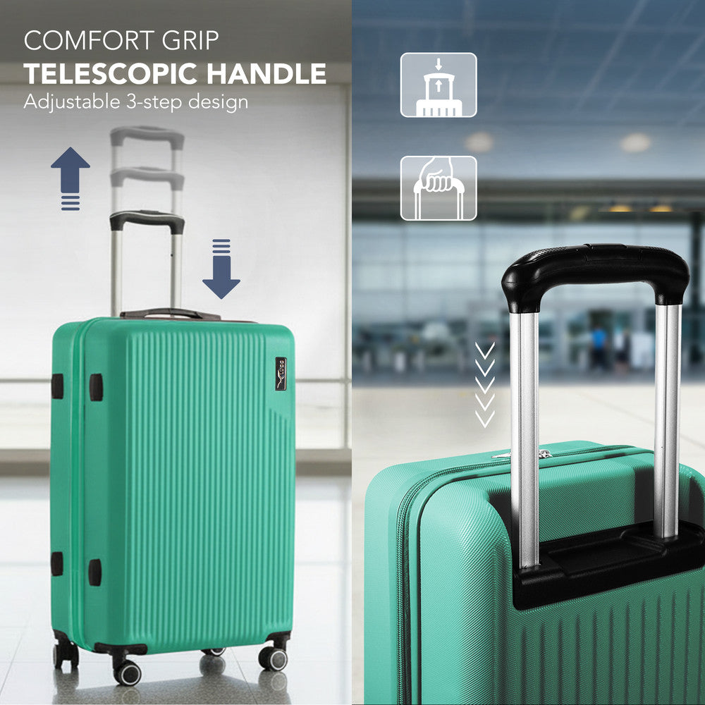 LUGG 32inch Vacay Suitcase ABS Luggage with TSA Indent Lock, Aluminium Trolley Handle, 360° Spinner Wheels, Water-Resistant & Durable Material - Airline Compatible (86 x 31 x 58cm) - Mint