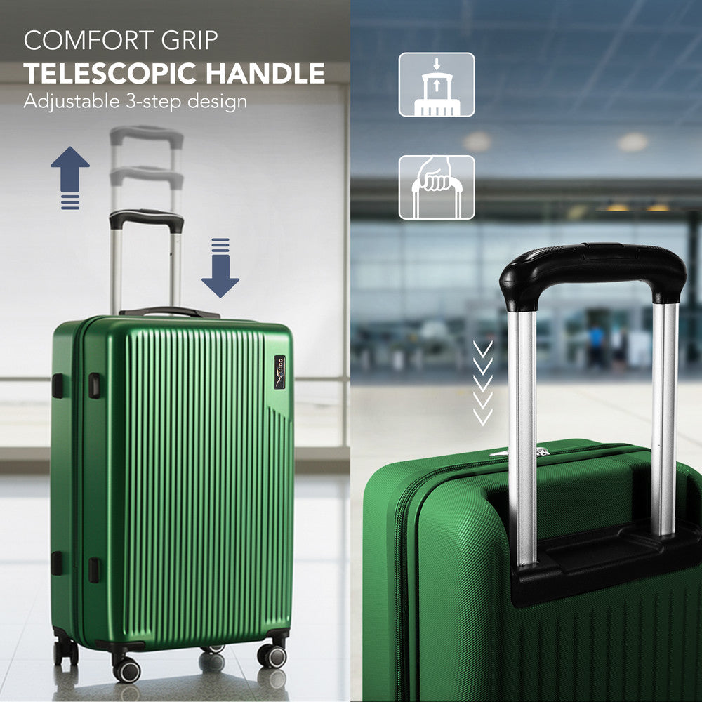 LUGG 32inch Vacay Suitcase ABS Luggage with TSA Indent Lock, Aluminium Trolley Handle, 360° Spinner Wheels, Water-Resistant & Durable Material - Airline Compatible (86 x 31 x 58cm) - Forest