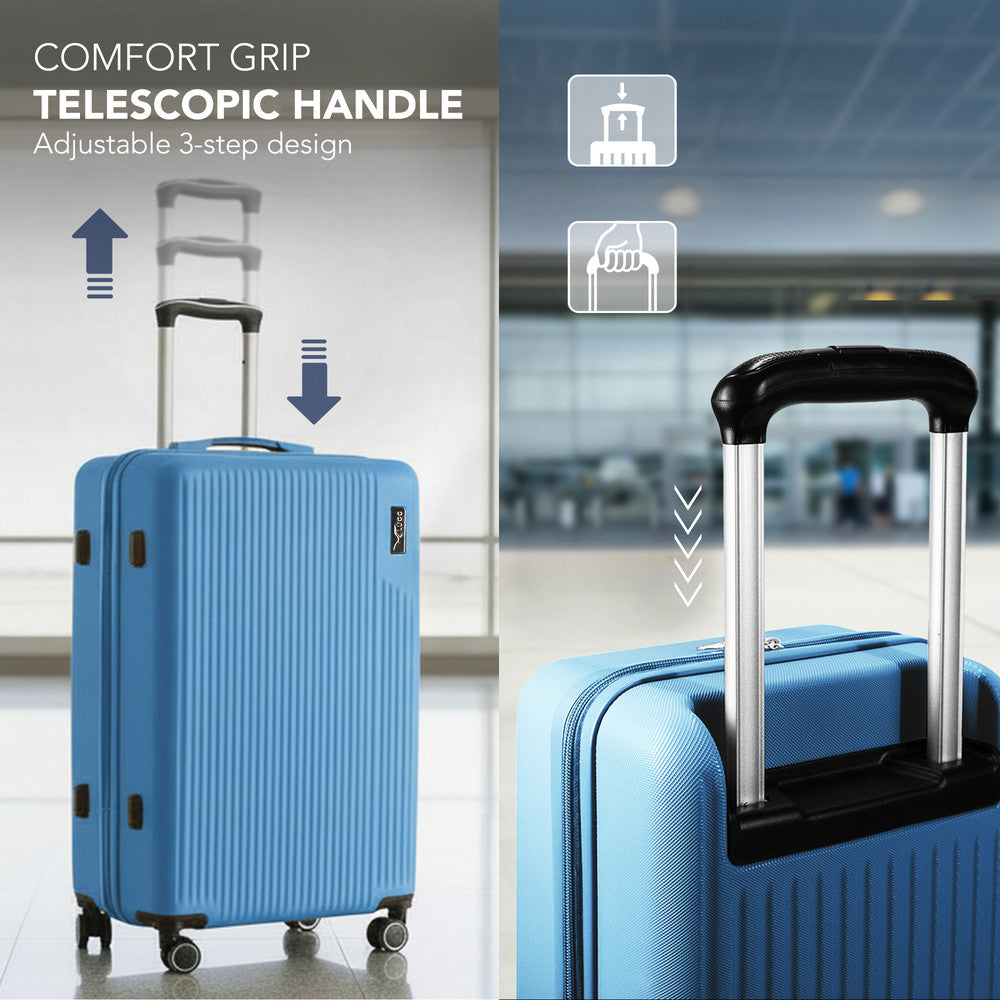 LUGG 32inch Vacay Suitcase ABS Luggage with TSA Indent Lock, Aluminium Trolley Handle, 360° Spinner Wheels, Water-Resistant & Durable Material - Airline Compatible (86 x 31 x 58cm) - Skyblue
