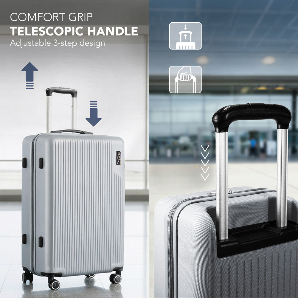 LUGG 32inch Vacay Suitcase ABS Luggage with TSA Indent Lock, Aluminium Trolley Handle, 360° Spinner Wheels, Water-Resistant & Durable Material - Airline Compatible (86 x 31 x 58cm) - Raven