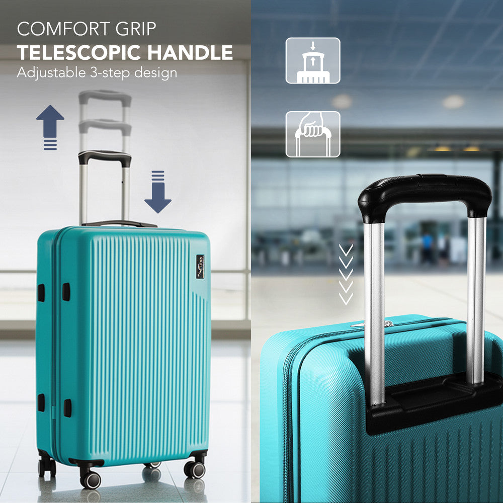 LUGG 32inch Vacay Suitcase ABS Luggage with TSA Indent Lock, Aluminium Trolley Handle, 360° Spinner Wheels, Water-Resistant & Durable Material - Airline Compatible (86 x 31 x 58cm) - Ocean