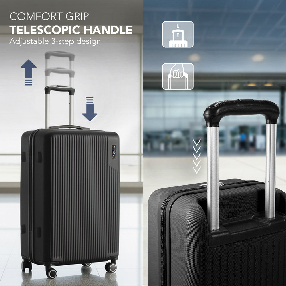 LUGG 32inch Vacay Suitcase ABS Luggage with TSA Indent Lock, Aluminium Trolley Handle, 360° Spinner Wheels, Water-Resistant & Durable Material - Airline Compatible (86 x 31 x 58cm) - Shadow