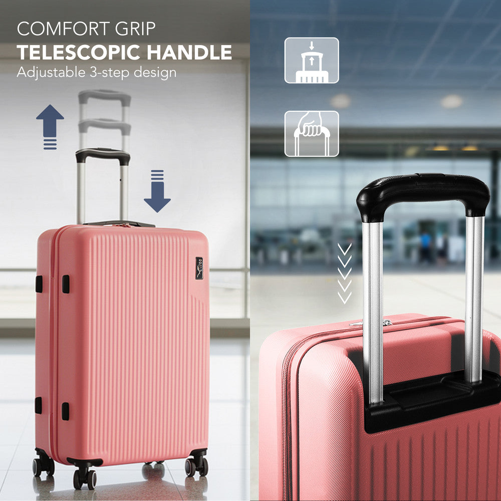 LUGG 32inch Vacay Suitcase ABS Luggage with TSA Indent Lock, Aluminium Trolley Handle, 360° Spinner Wheels, Water-Resistant & Durable Material - Airline Compatible (86 x 31 x 58cm) - Clay