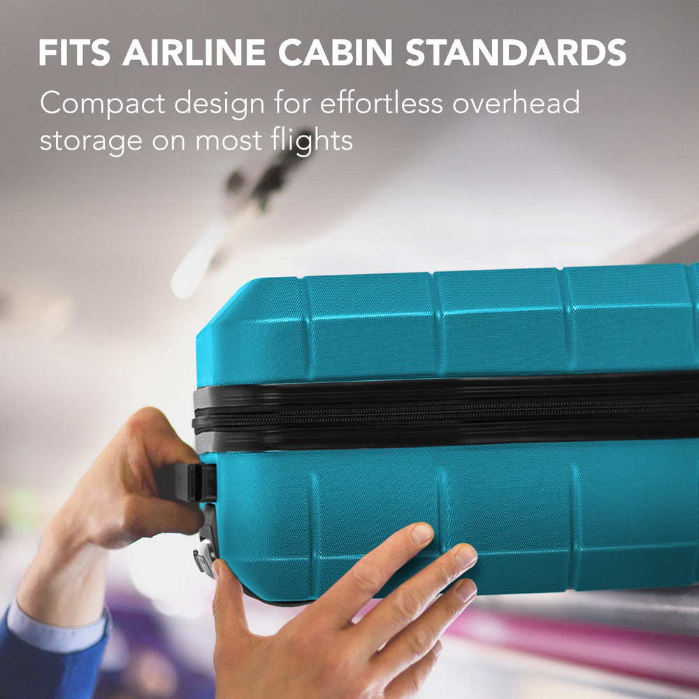 LUGG Jetset 15 Inch ABS Shell Protection Water Resistant & Safe Locking System Easyjet Free Under Seat Luggage (45x33x20cm) - Teal