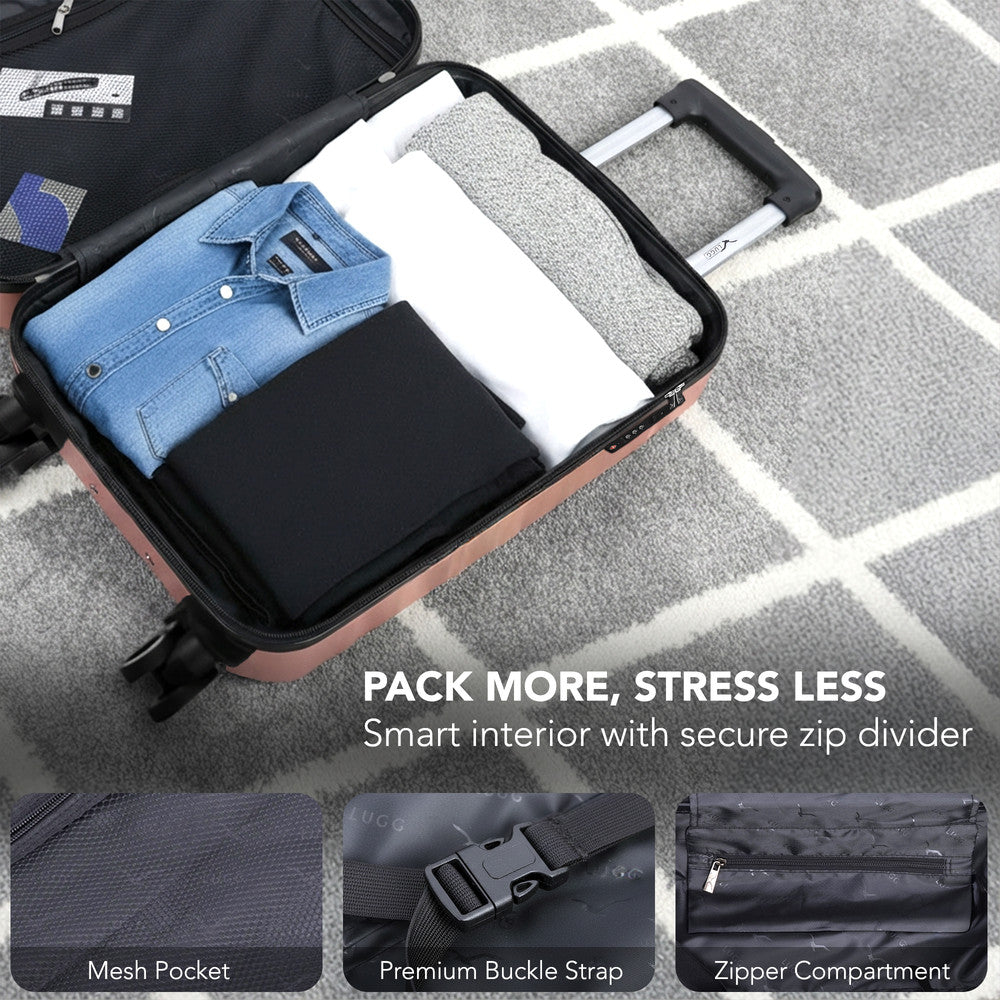 Jetset 20" Cabin Suitcase - 55 x 35 x 23cm in Rose Gold