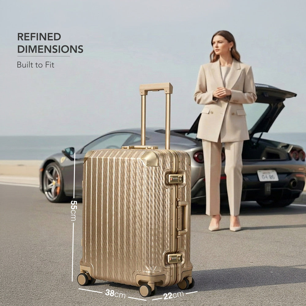 LUGG Solo 20" Hard Shell Suitcase 55x38x22  5yr Warranty Gold