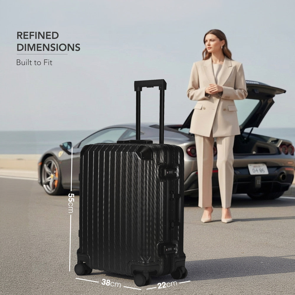 LUGG Solo 20" Hard Shell Suitcase 55x38x22  5yr Warranty Black