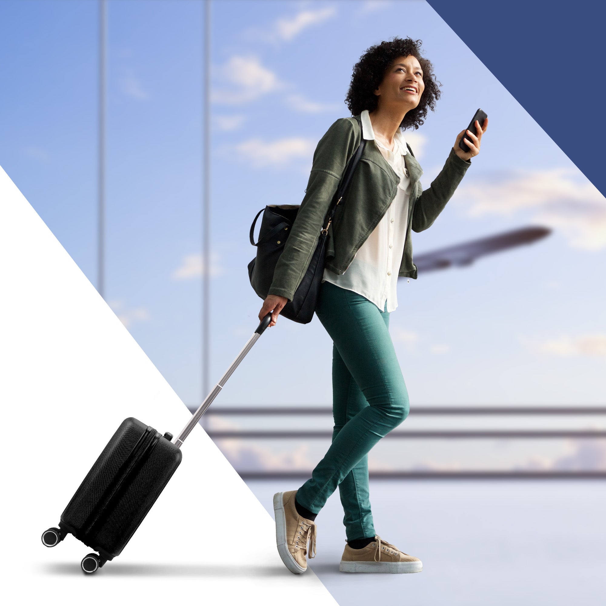 Vacay 15” Suitcase ABS Luggage, Aluminium Trolley Handle, 360° Spinner Wheels - Airline Compatible (45 x 33x 20cm) - Shadow