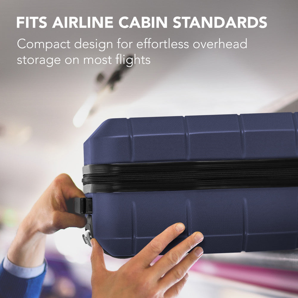 LUGG Jetset 15 Inch ABS Shell Protection Water Resistant & Safe Locking System Easyjet Free Under Seat Luggage (45x33x20cm) - Midnight Blue