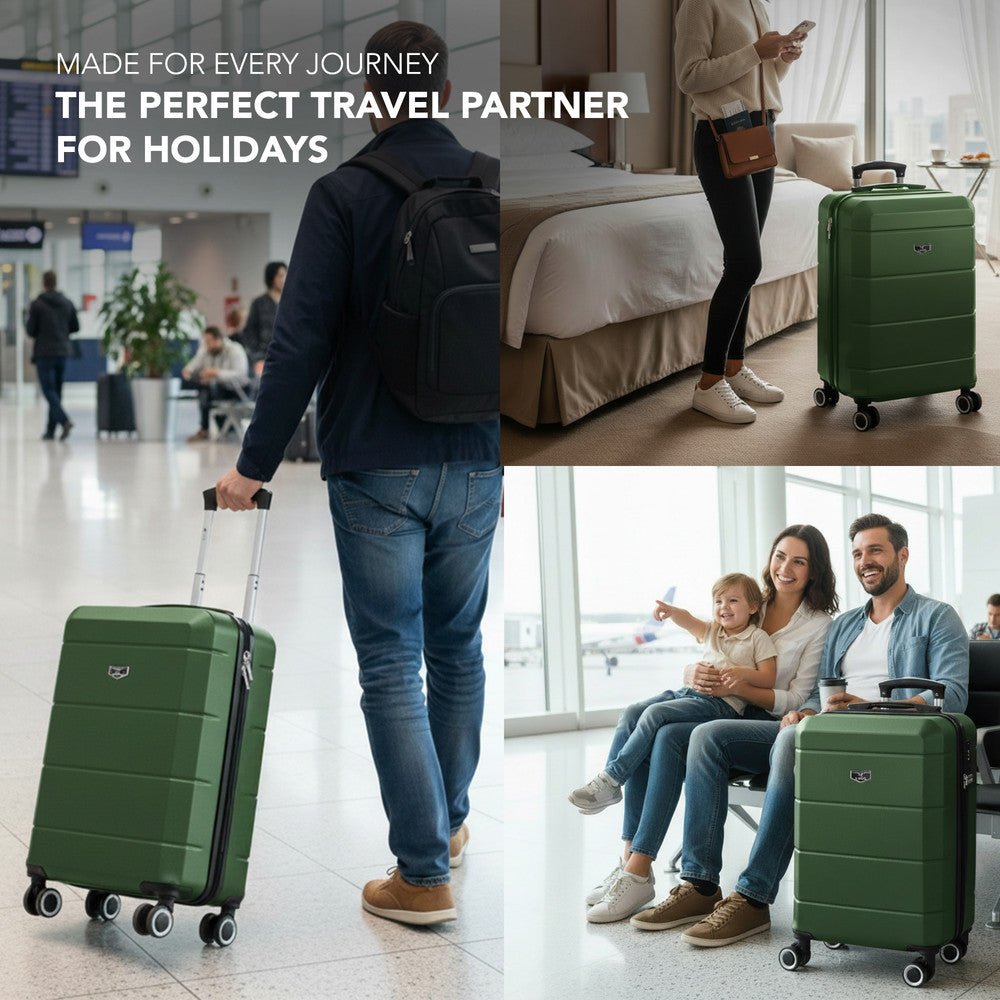 Jetset 20" Cabin Suitcase - 55 x 35 x 23cm in Army Green