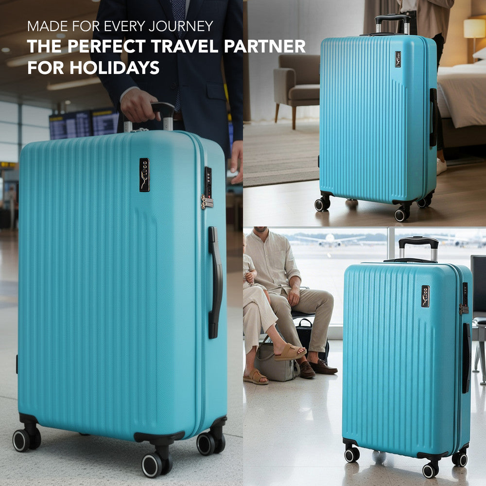 LUGG 32inch Vacay Suitcase ABS Luggage with TSA Indent Lock, Aluminium Trolley Handle, 360° Spinner Wheels, Water-Resistant & Durable Material - Airline Compatible (86 x 31 x 58cm) - Ocean