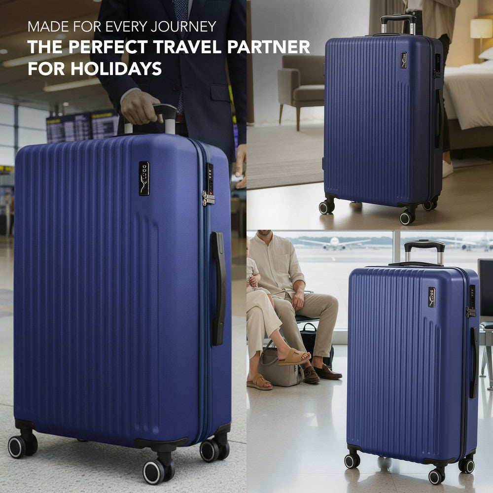 LUGG 32inch Vacay Suitcase ABS Luggage with TSA Indent Lock, Aluminium Trolley Handle, 360° Spinner Wheels, Water-Resistant & Durable Material - Airline Compatible (86 x 31 x 58cm) - Dusk