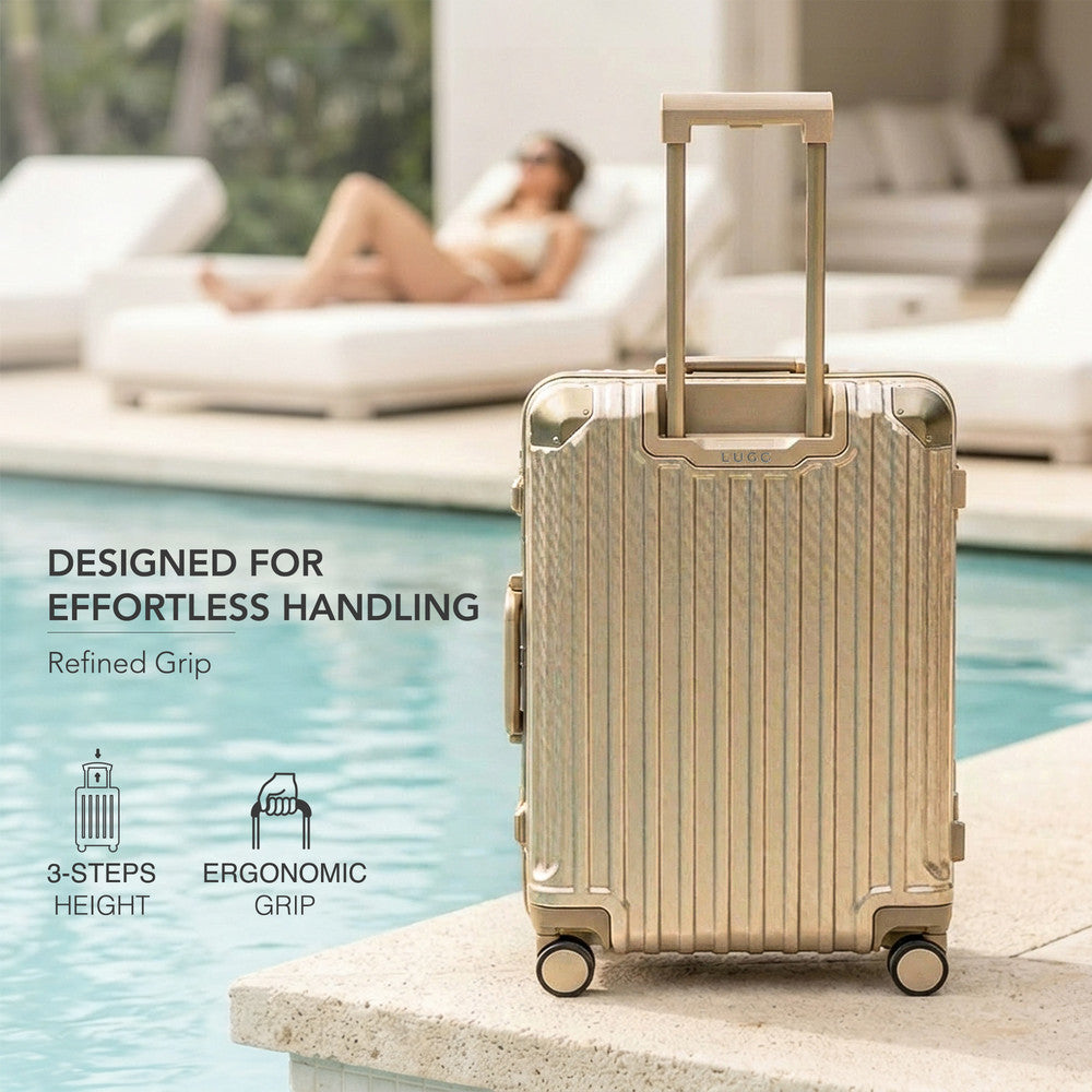 LUGG Solo 20" Hard Shell Suitcase 55x38x22  5yr Warranty Gold