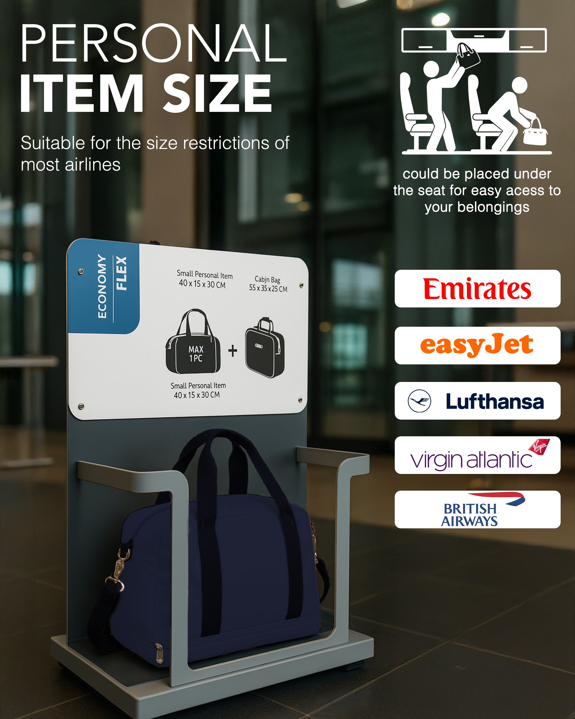 LUGG Duffle & Toiletry Bag Set – Waterproof Travel Bags for Men & Women - Midnight Blue