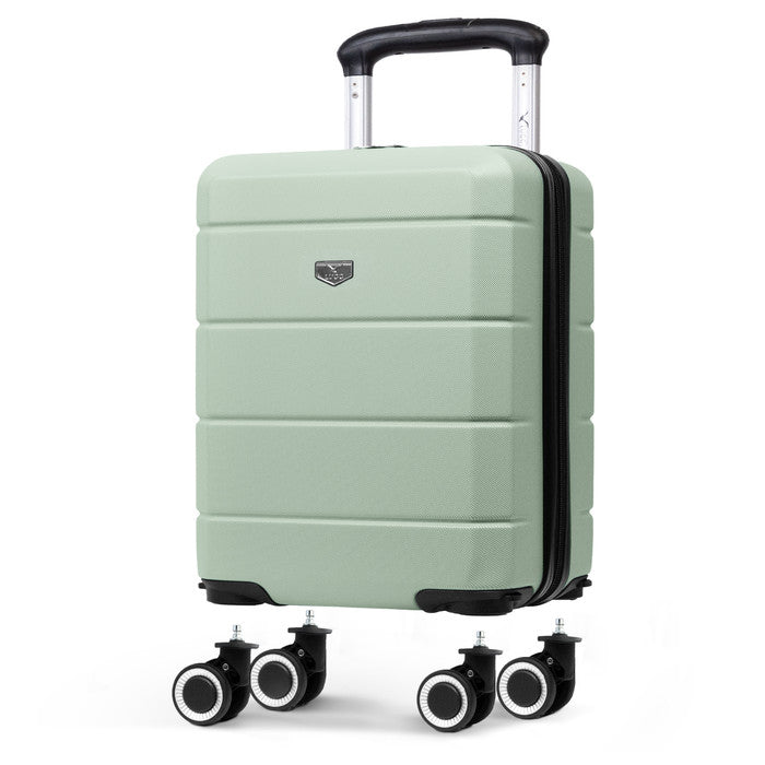 Sage Green Jetset 40x30x20cm underseat cabin bag, hard shell case with detachable spinner wheels
