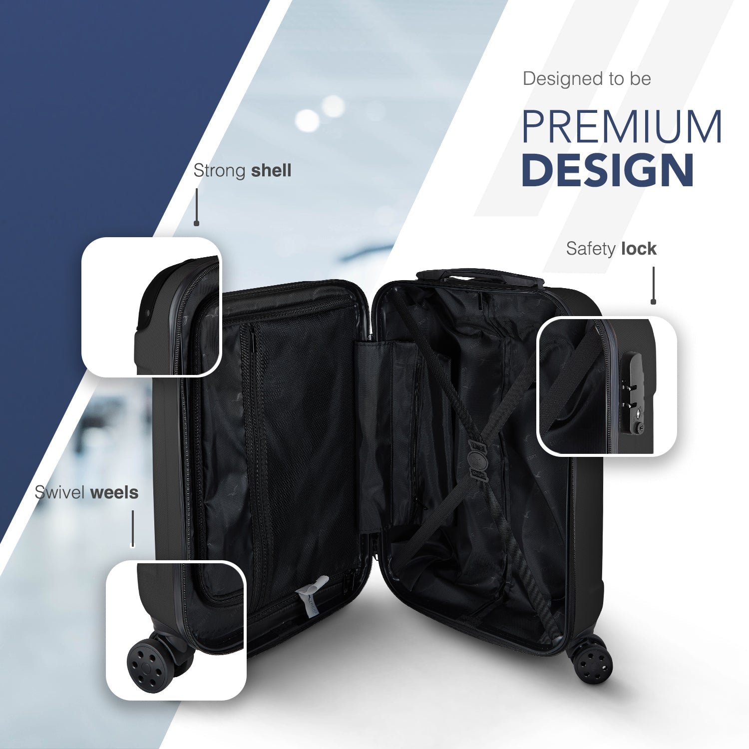 LUGG 20-Inch Skywander Suitcase Hard Shell Case