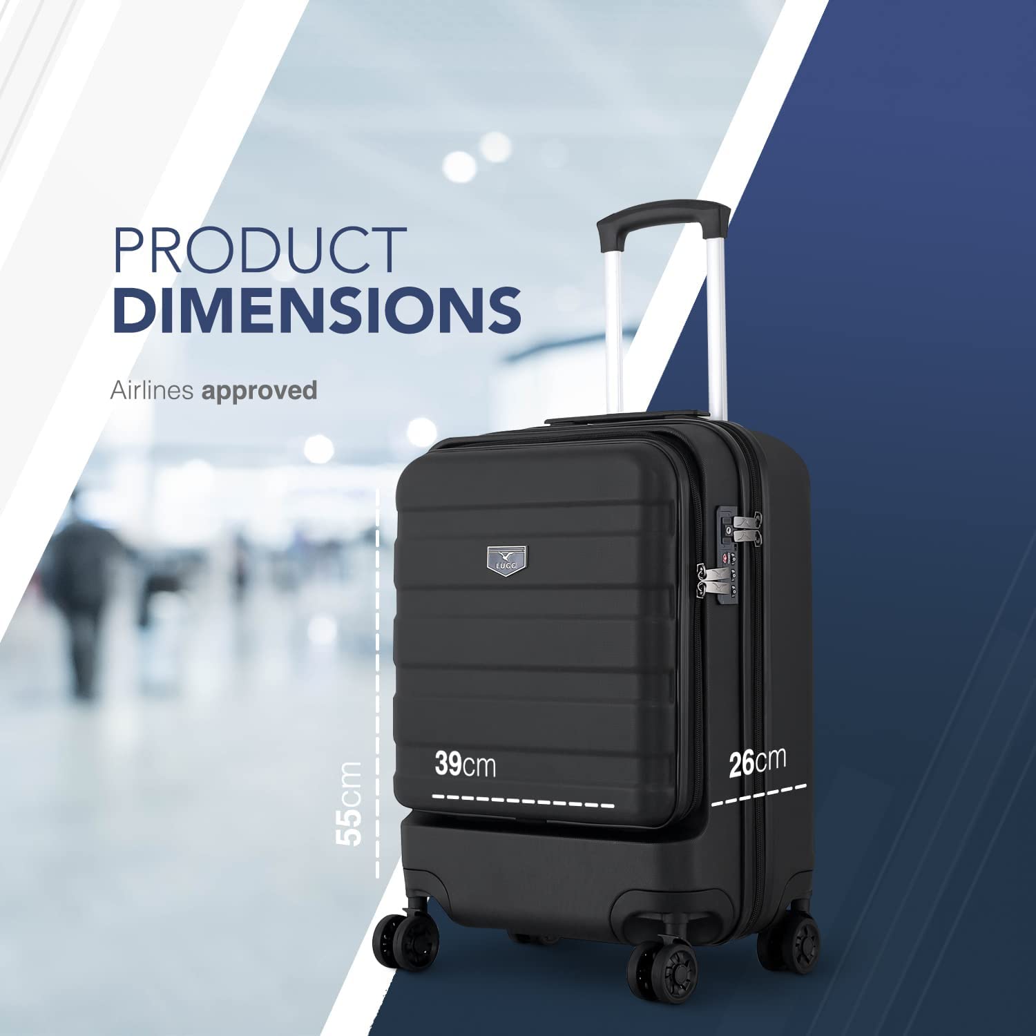 ABS Hard Shell Suitcase with Front Pocket