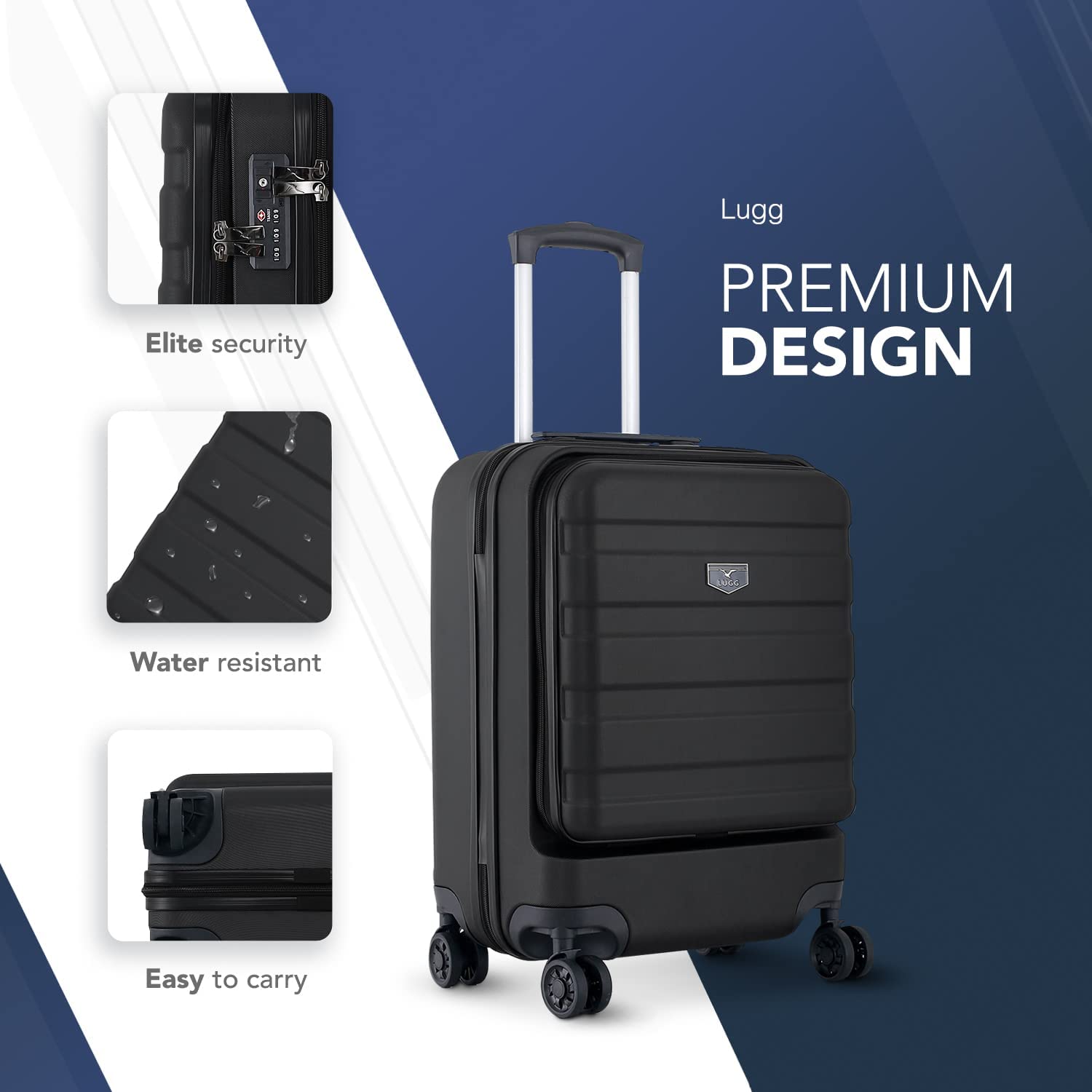 ABS Hard Shell Suitcase with Front Pocket